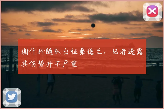 谢什科随队出征桑德兰，记者透露其伤势并不严重